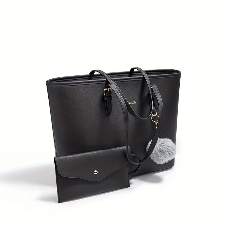 Wristlet Wallet Zipper - 2PC+women shoulder tote handbag PU leather