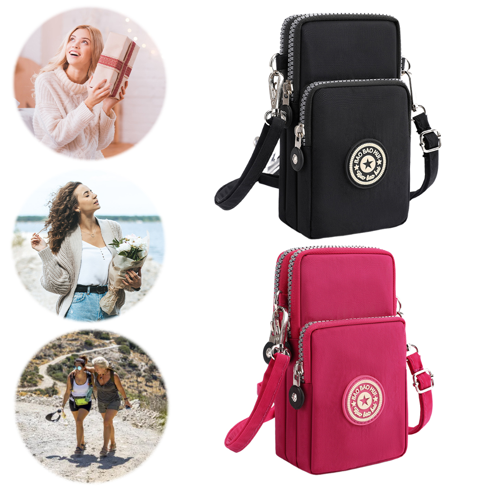 Nylon Small Crossbody Bag with - Wristlet Wallet Zipper บทวิจารณ์และราคา