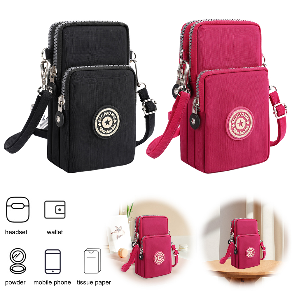 Nylon Small Crossbody Bag with - Wristlet Wallet Zipper บทวิจารณ์และราคา
