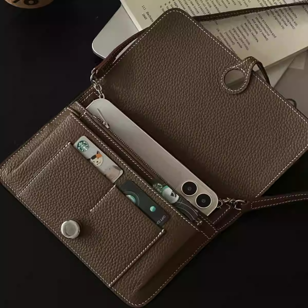 New PU Crossbody Mobile Phone  - Wristlet Wallet Zipper บทวิจารณ์และราคา