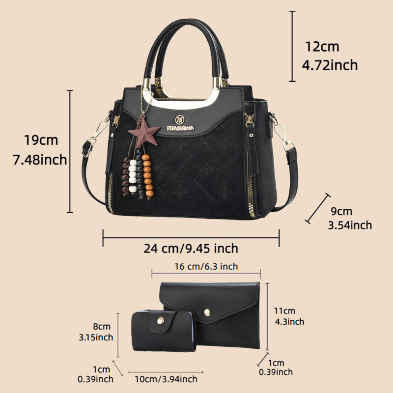 Stylish women's handbag, solid - Luxury Bags For You บทวิจารณ์และราคา