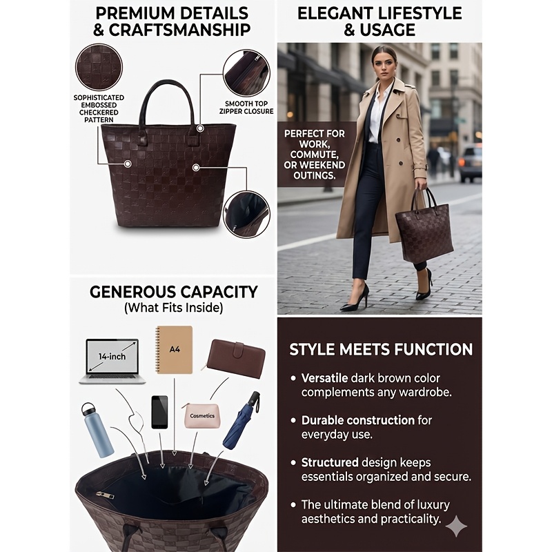 Light Luxury Deep Brown Quilte - Luxury Quilted Bags บทวิจารณ์และราคา
