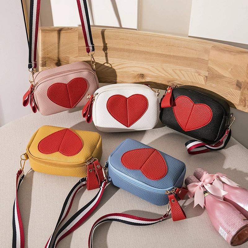 Lychee Pattern Heart-Shaped Cr - Wristlet Wallet Zipper บทวิจารณ์และราคา