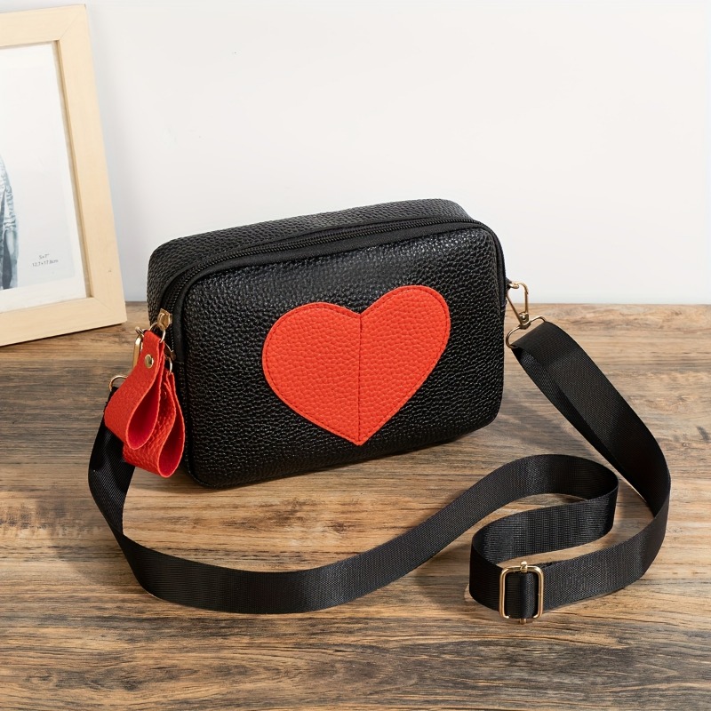 Lychee Pattern Heart-Shaped Cr - Wristlet Wallet Zipper บทวิจารณ์และราคา