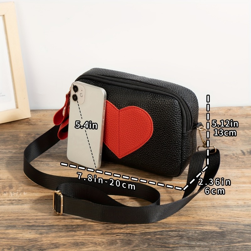 Lychee Pattern Heart-Shaped Cr - Wristlet Wallet Zipper บทวิจารณ์และราคา