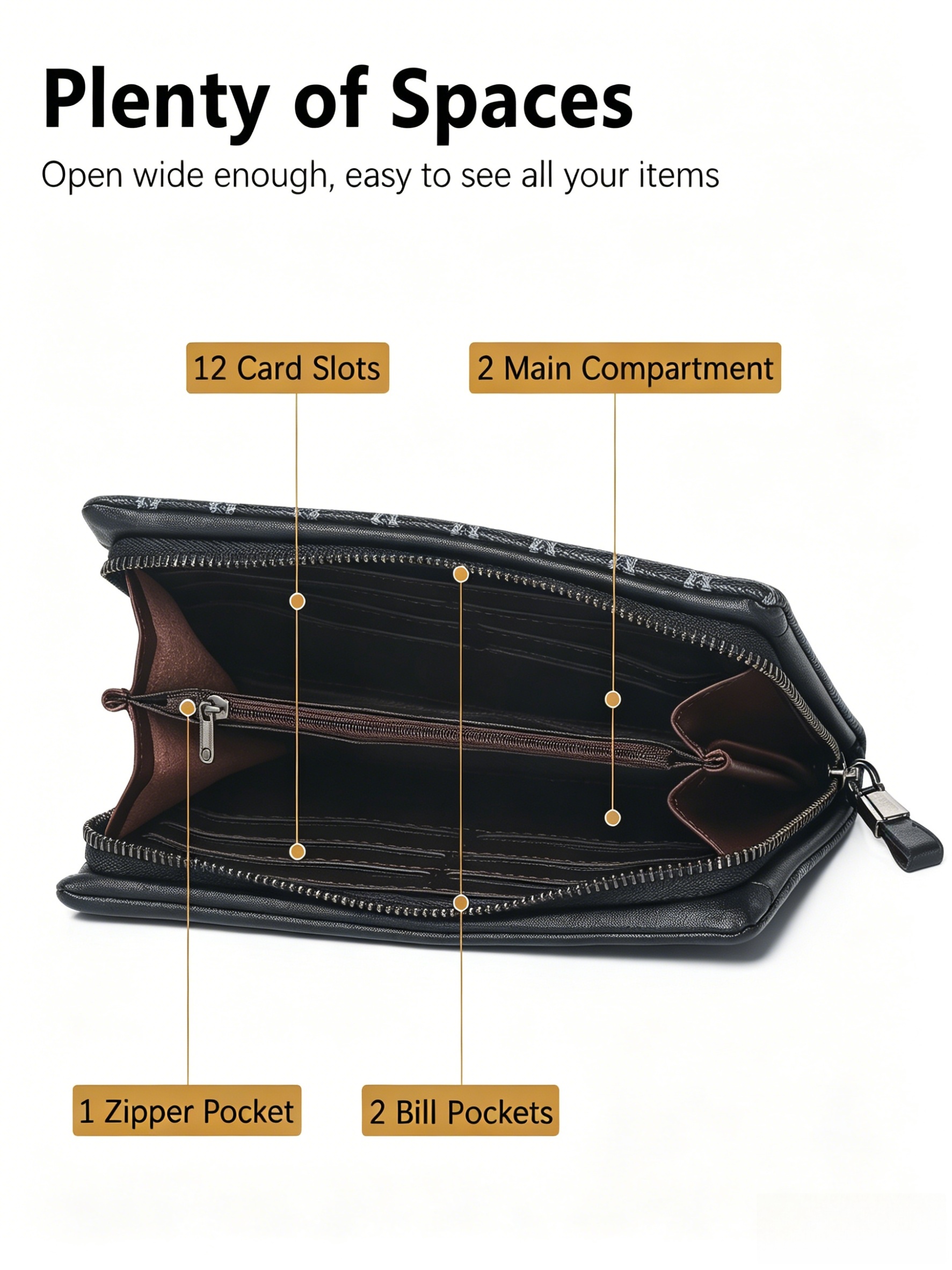 Men's Long Wristlet Wallet, La - Wristlet Wallet Zipper บทวิจารณ์และราคา