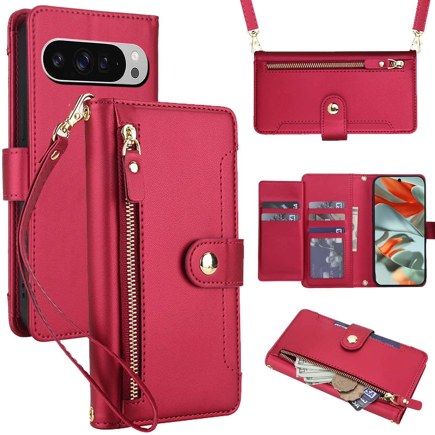 Crossbody Zipper Leather Walle - Luxury Bags For You บทวิจารณ์และราคา