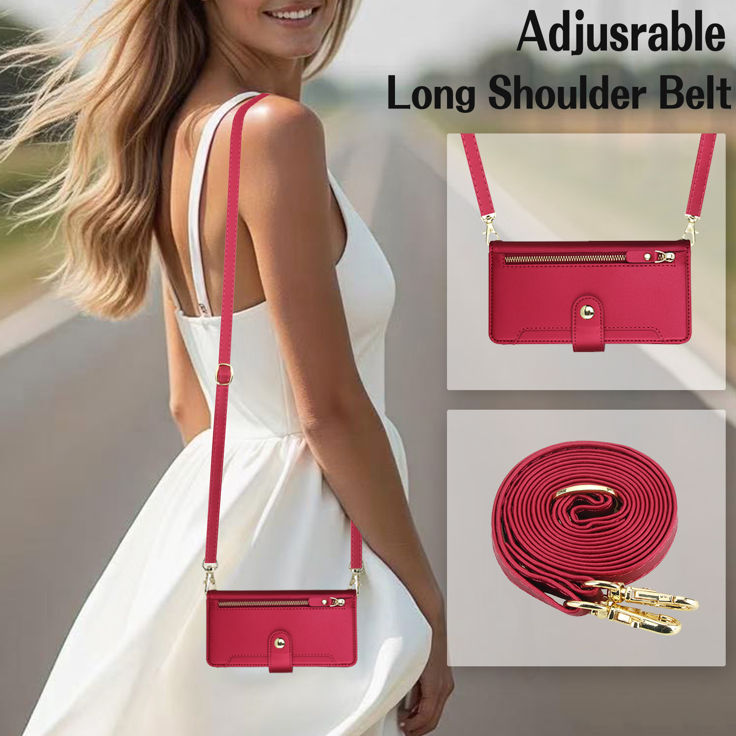 Crossbody Zipper Leather Walle - Luxury Bags For You บทวิจารณ์และราคา