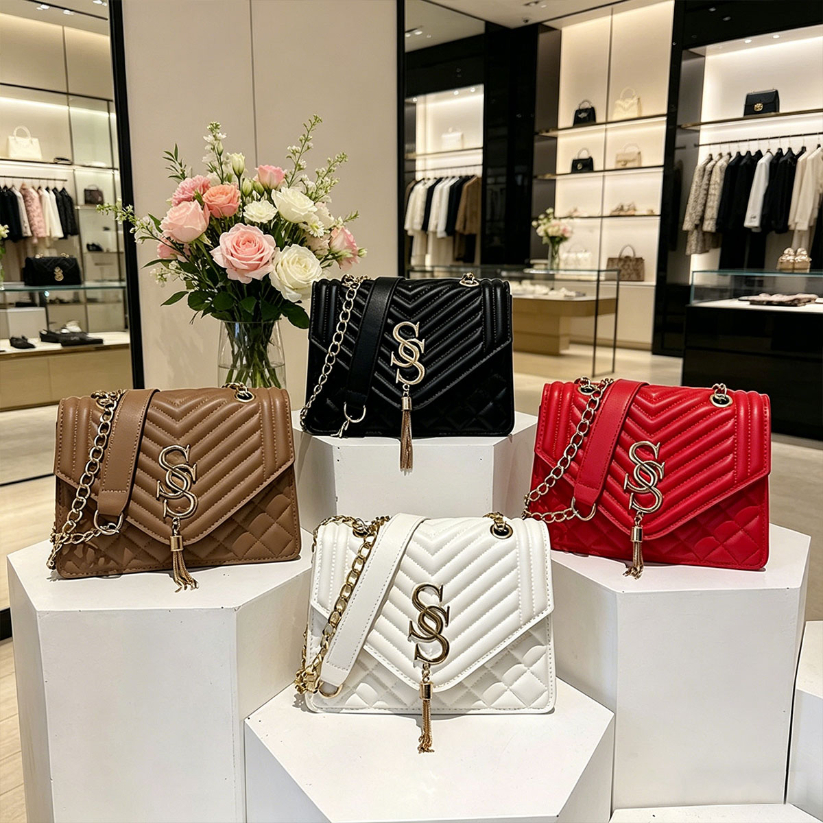 Light Luxury Elegant Argyle Qu - Luxury Quilted Bags บทวิจารณ์และราคา