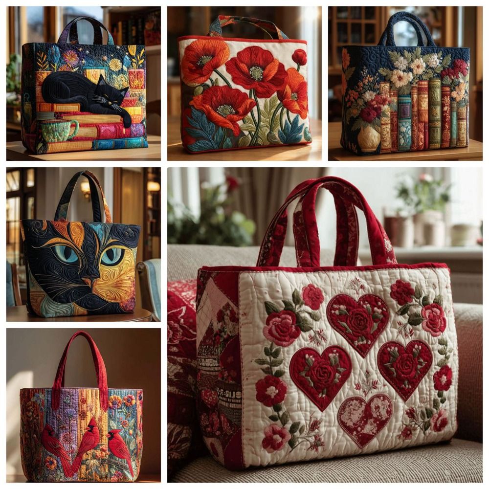 New Cat Pattern Quilted Tote B - Luxury Quilted Bags บทวิจารณ์และราคา