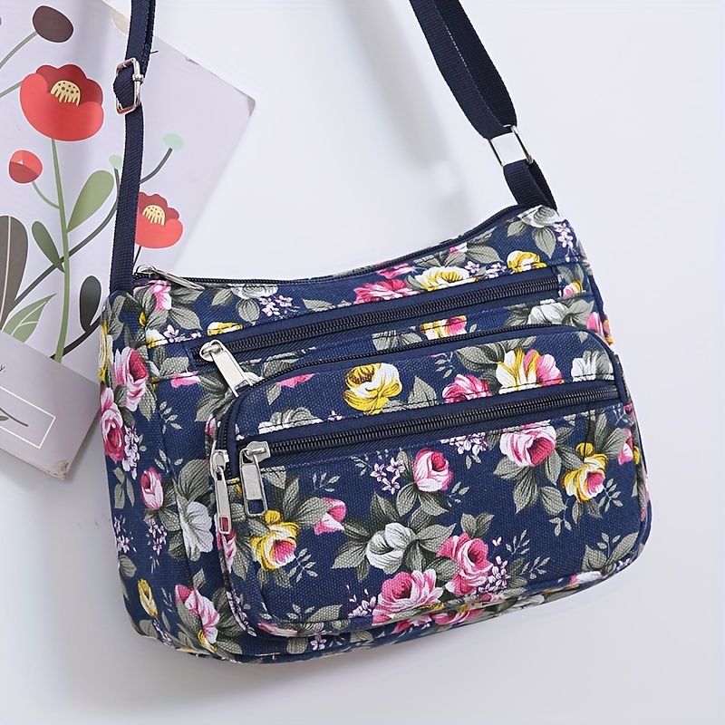 Stylish Floral Crossbody Bag,  - Wristlet Wallet Zipper บทวิจารณ์และราคา