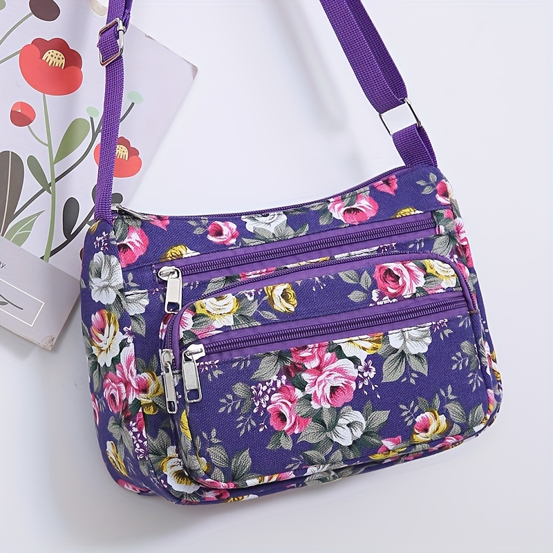 Stylish Floral Crossbody Bag,  - Wristlet Wallet Zipper บทวิจารณ์และราคา