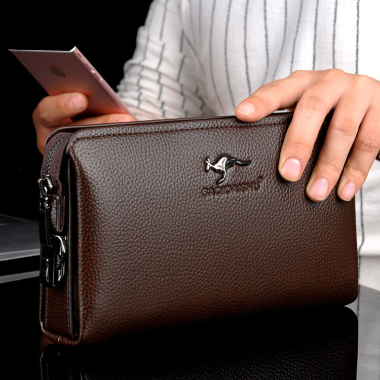 Leather Long Purse Password Mo - Wristlet Wallet Zipper บทวิจารณ์และราคา