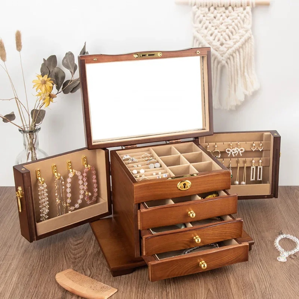 Wooden Jewelry Box Organizer S - Luxury Bags List บทวิจารณ์และราคา