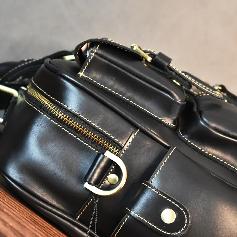 Vintage Men's Black Shoulder B - Luxury Bags Laptop บทวิจารณ์และราคา