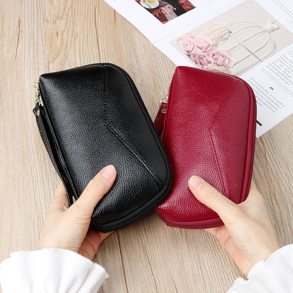 PU Leather Long Wallet Solid C - Wristlet Wallet Zipper บทวิจารณ์และราคา