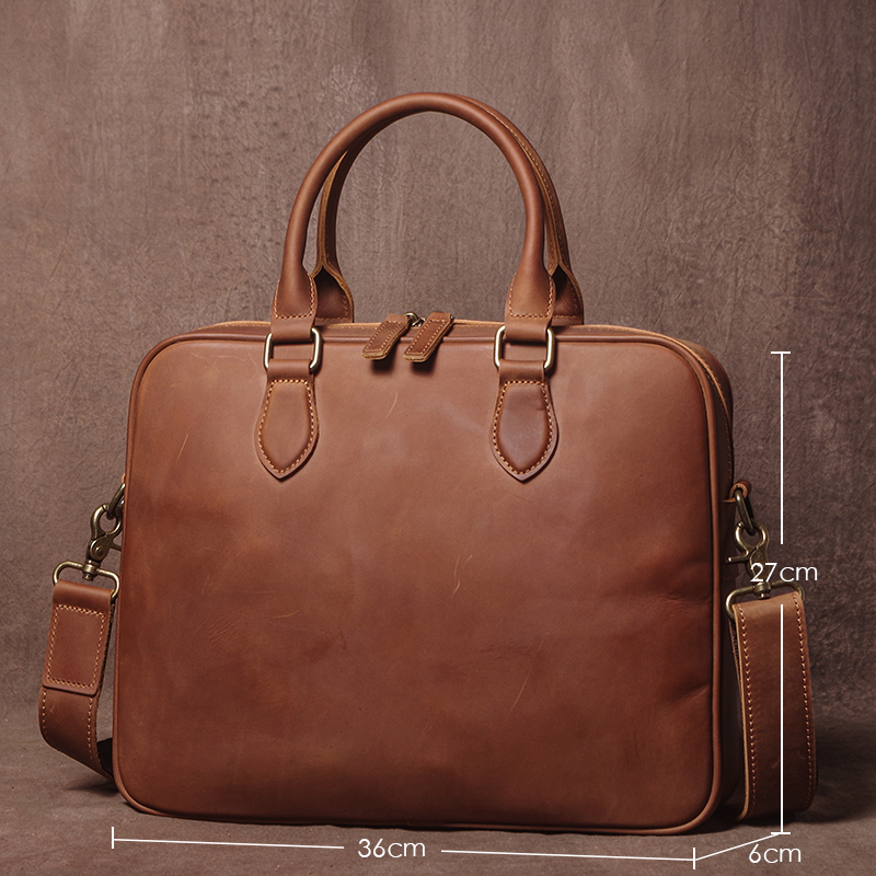 GURO Men Crazy Horse Cowhide B - Luxury Bags Laptop บทวิจารณ์และราคา