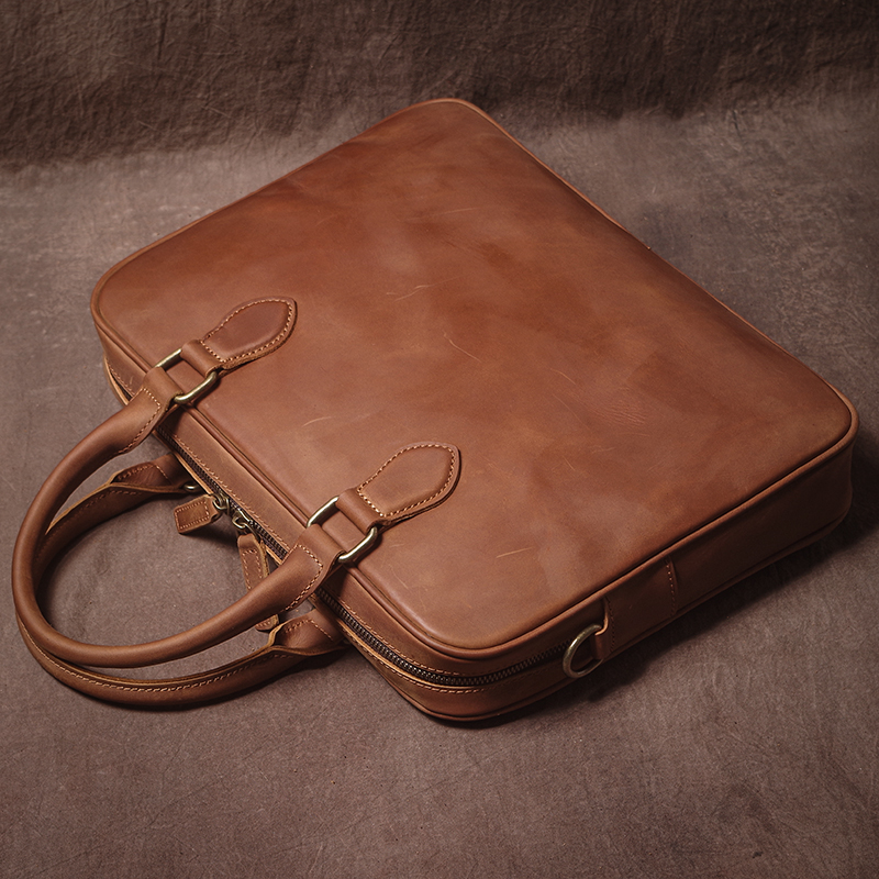 GURO Men Crazy Horse Cowhide B - Luxury Bags Laptop บทวิจารณ์และราคา