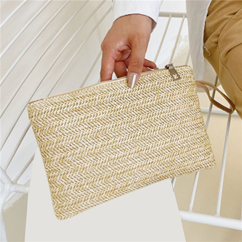Weaving Bag Fashion Ladies Wri - Wristlet Wallet Zipper บทวิจารณ์และราคา