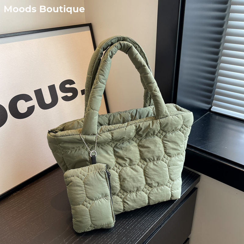 MOODS Padded Shoulder Bag Set  - Luxury Quilted Bags บทวิจารณ์และราคา
